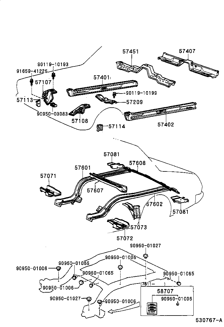 Toyota 57107-22020 BRACKET SUB-ASSY, STRUT BAR, RH
