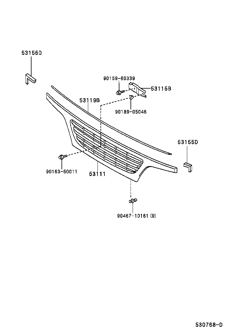 53111-37550 GRILLE, RADIATOR product image