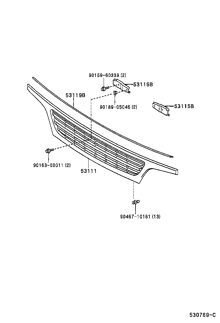 53111-37460 GRILLE, RADIATOR product image