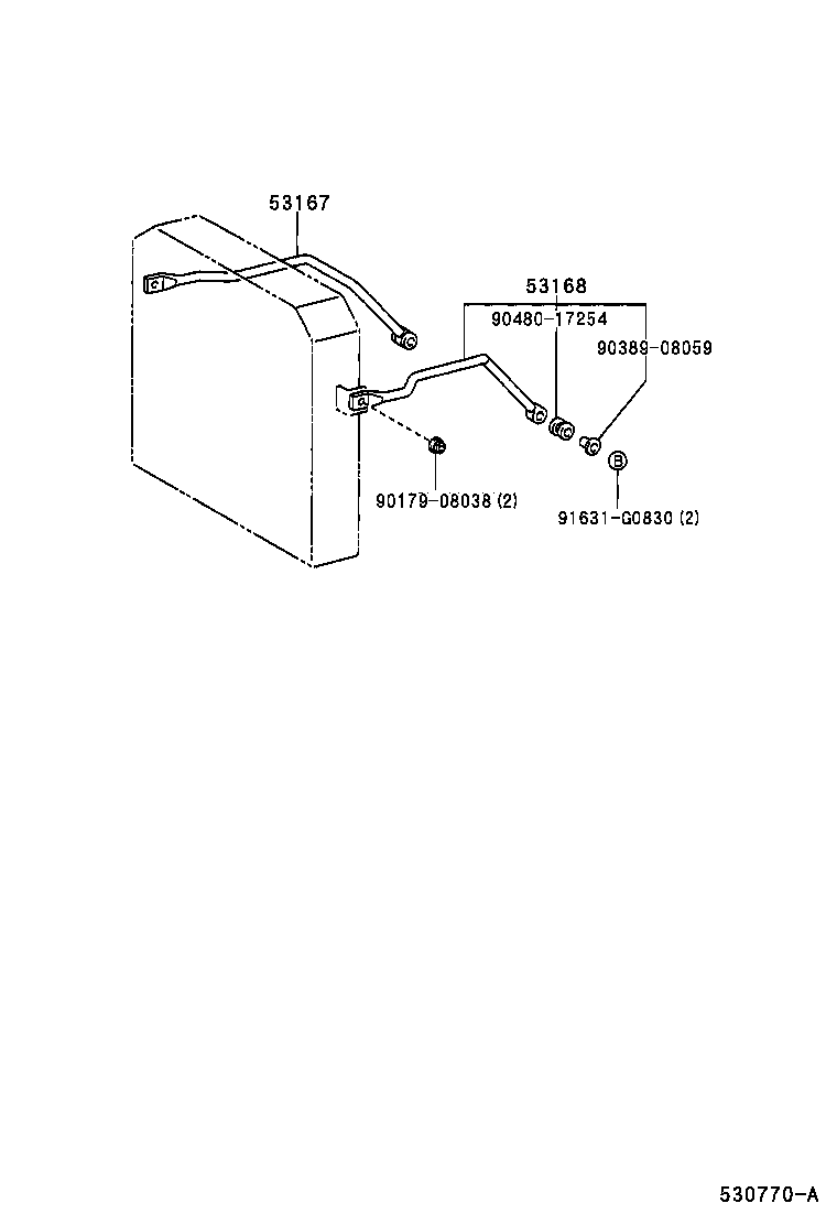 53018-27050 ROD, RADIATOR BRACE, LH product image