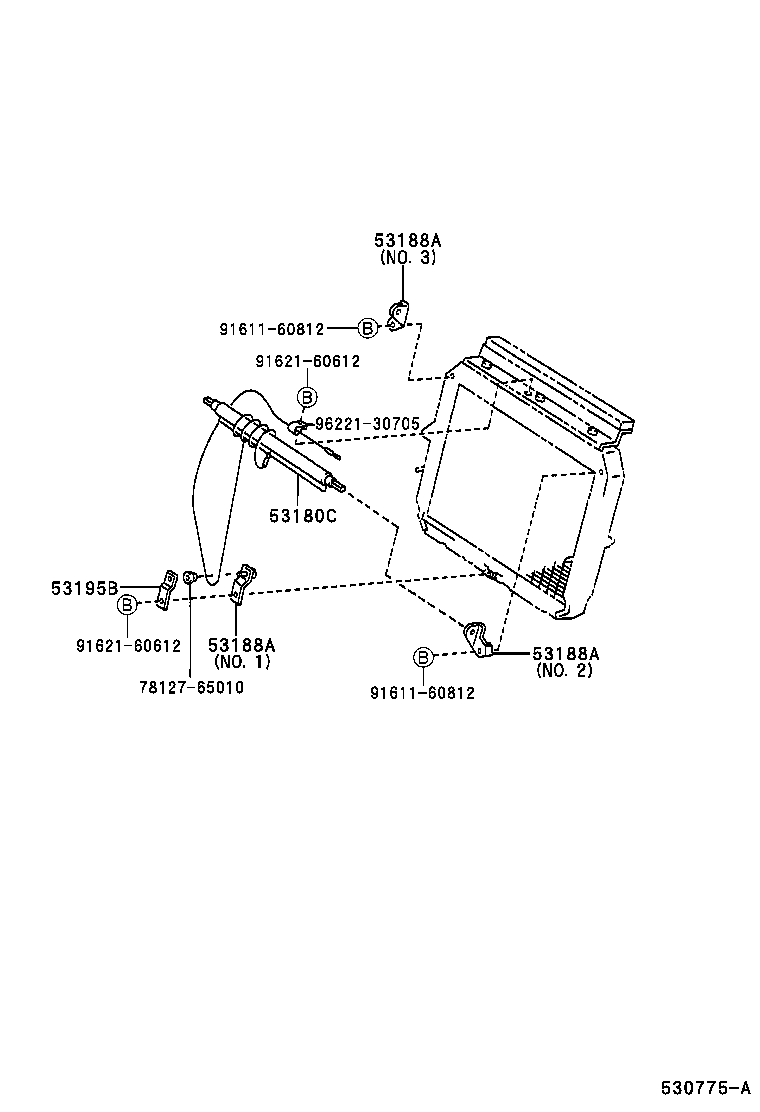 53188-65030 BRACKET, RADIATOR SHUTTER SUPPORT, RH product image