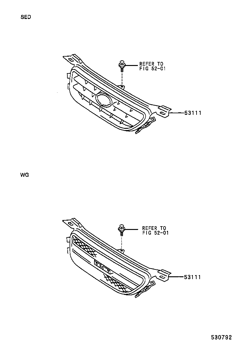 53111-33130 GRILLE, RADIATOR product image