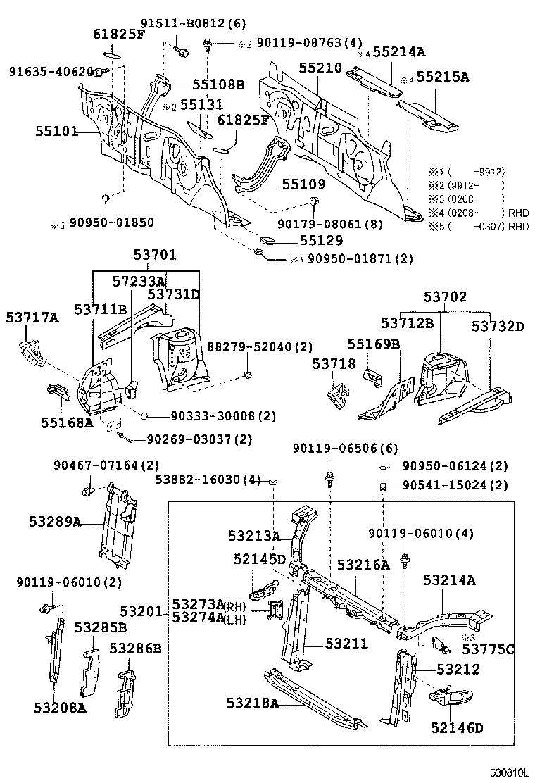 53701-52040 APRON SUB-ASSY, FRONT FENDER, RH product image