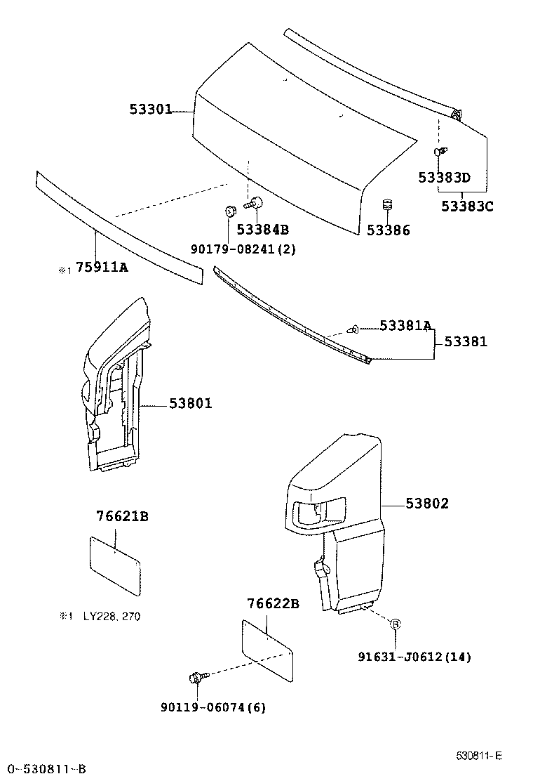 53801-37030 FENDER SUB-ASSY, FRONT RH product image