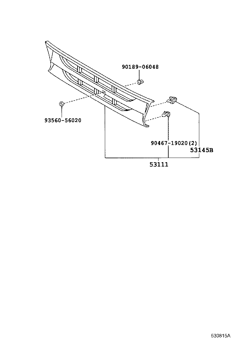 53112-37030 GRILLE, RADIATOR, LOWER product image