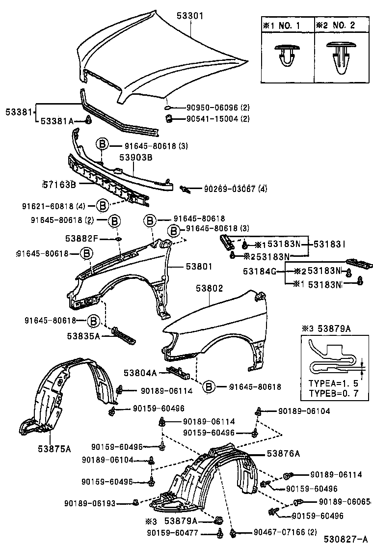 53801-44010 FENDER SUB-ASSY, FRONT RH product image