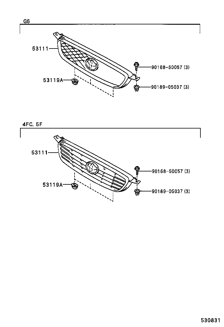 53111-02060 GRILLE, RADIATOR product image