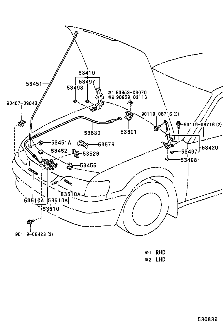 53510-02080 LOCK ASSY, HOOD product image