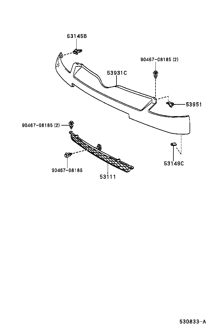53111-52040 GRILLE, RADIATOR product image