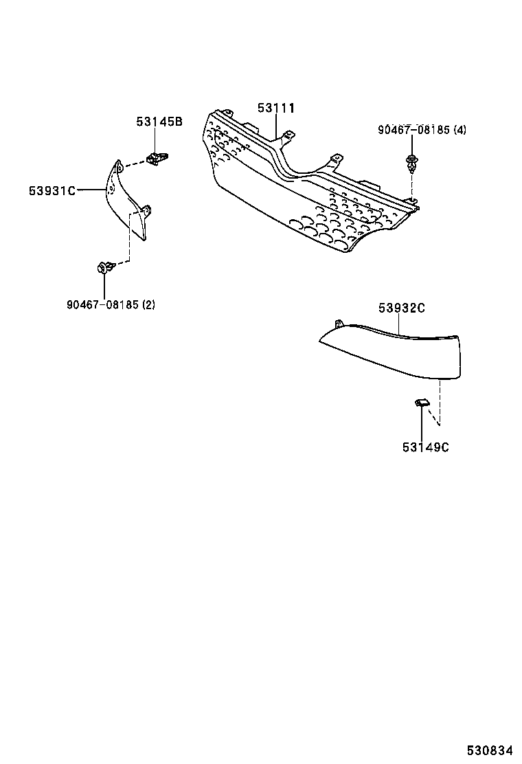 53111-52050 GRILLE, RADIATOR product image