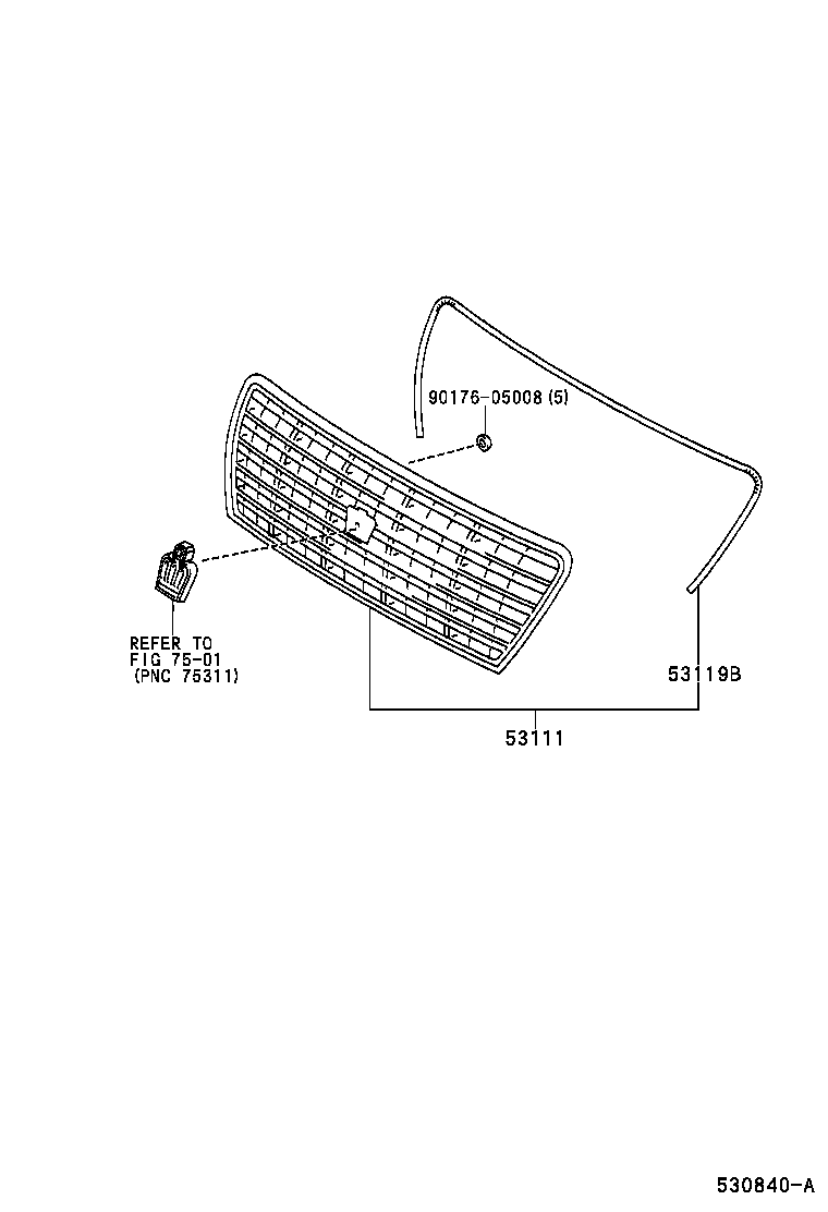 53100-30180 GRILLE, RADIATOR product image