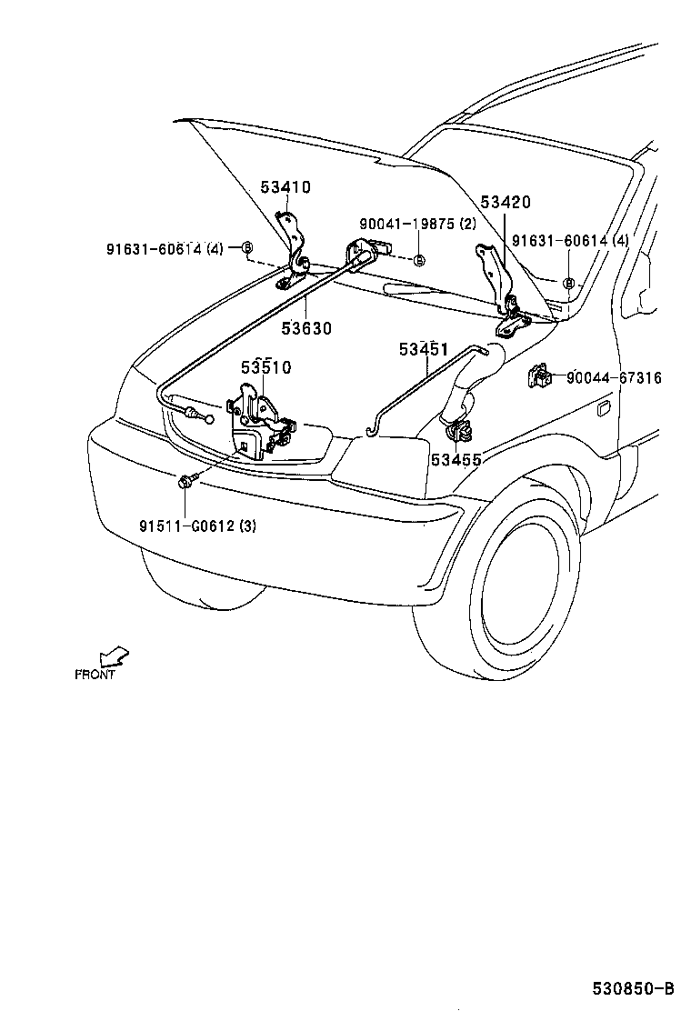 53451-87204 ROD, HOOD SUPPORT product image