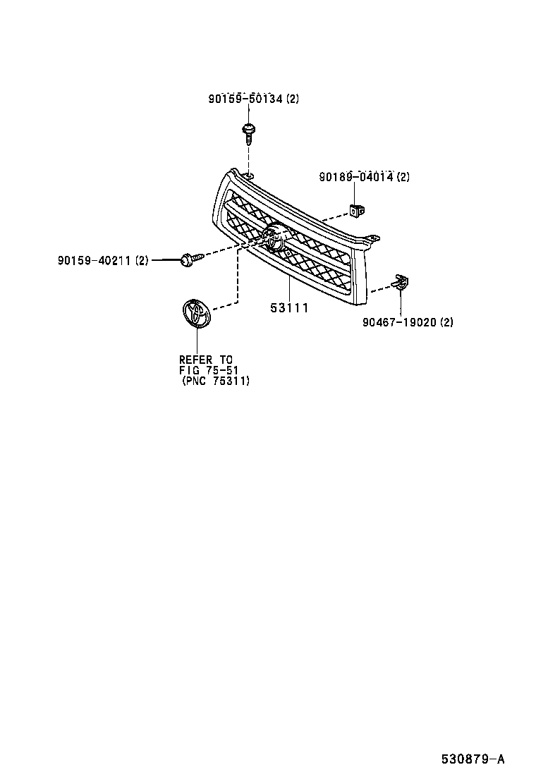 53111-0B030 GRILLE, RADIATOR product image