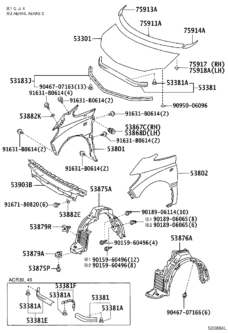 53812-28060 FENDER SUB-ASSY, FRONT LH product image