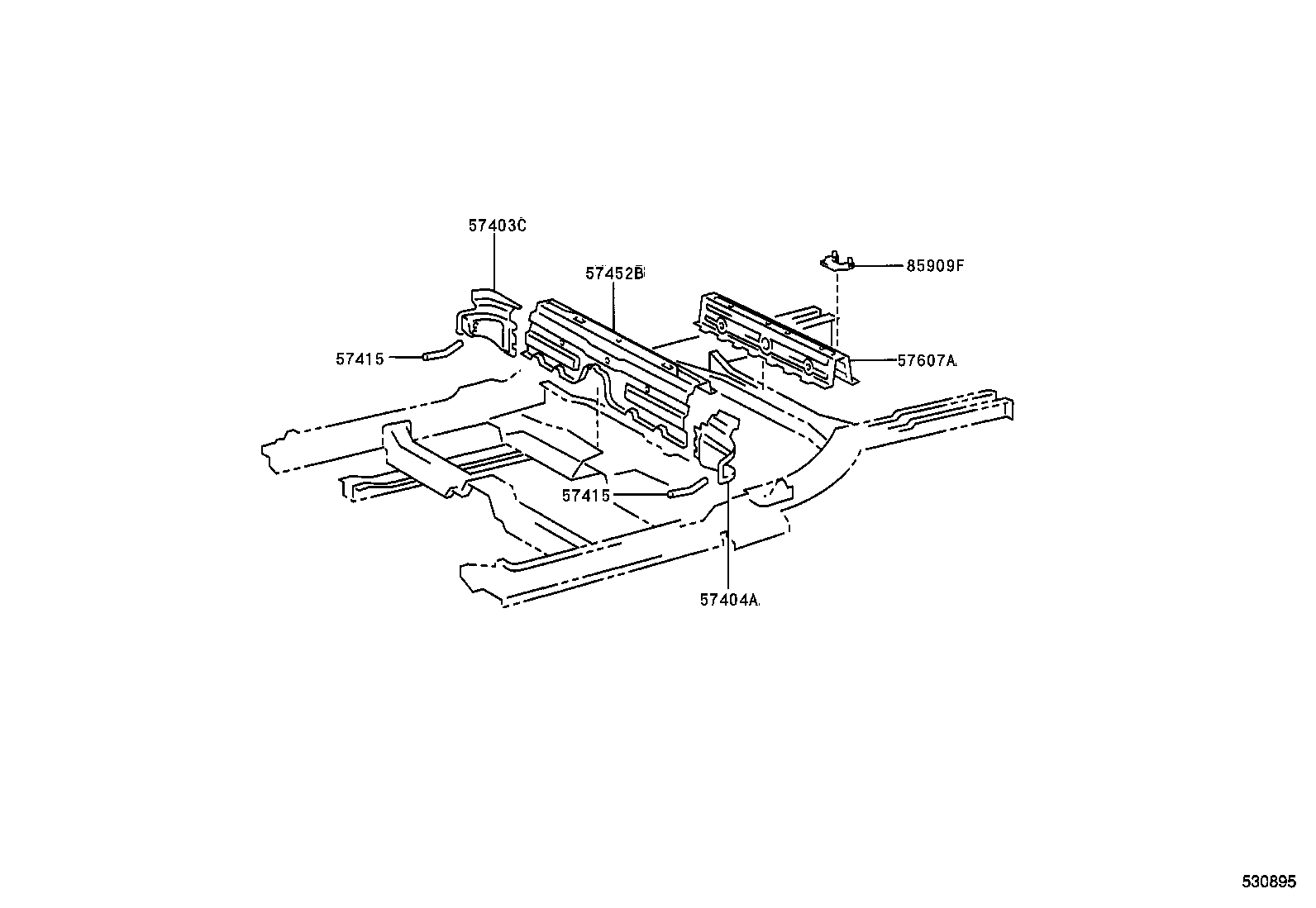 57486-33050 REINFORCEMENT, FLOOR SIDE MEMBER, NO.1 RH product image