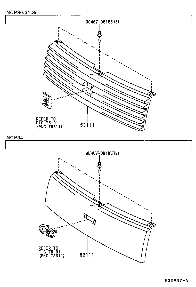 53111-52130 GRILLE, RADIATOR product image