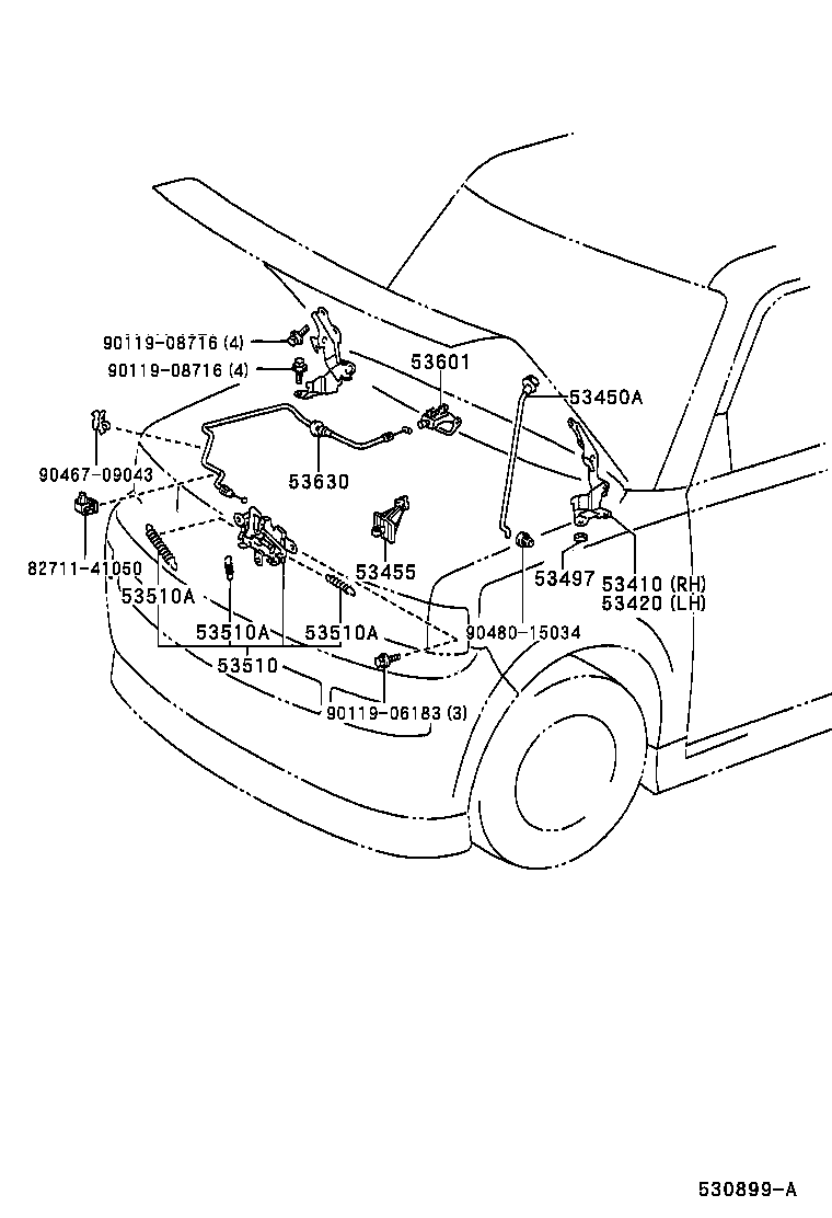 53455-52050 CLAMP, HOOD SUPPORT ROD product image