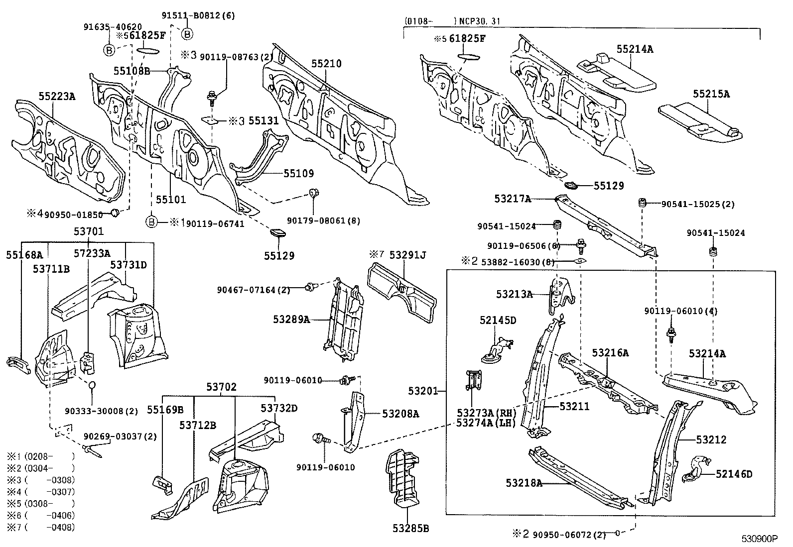 53701-52030 APRON SUB-ASSY, FRONT FENDER, RH product image