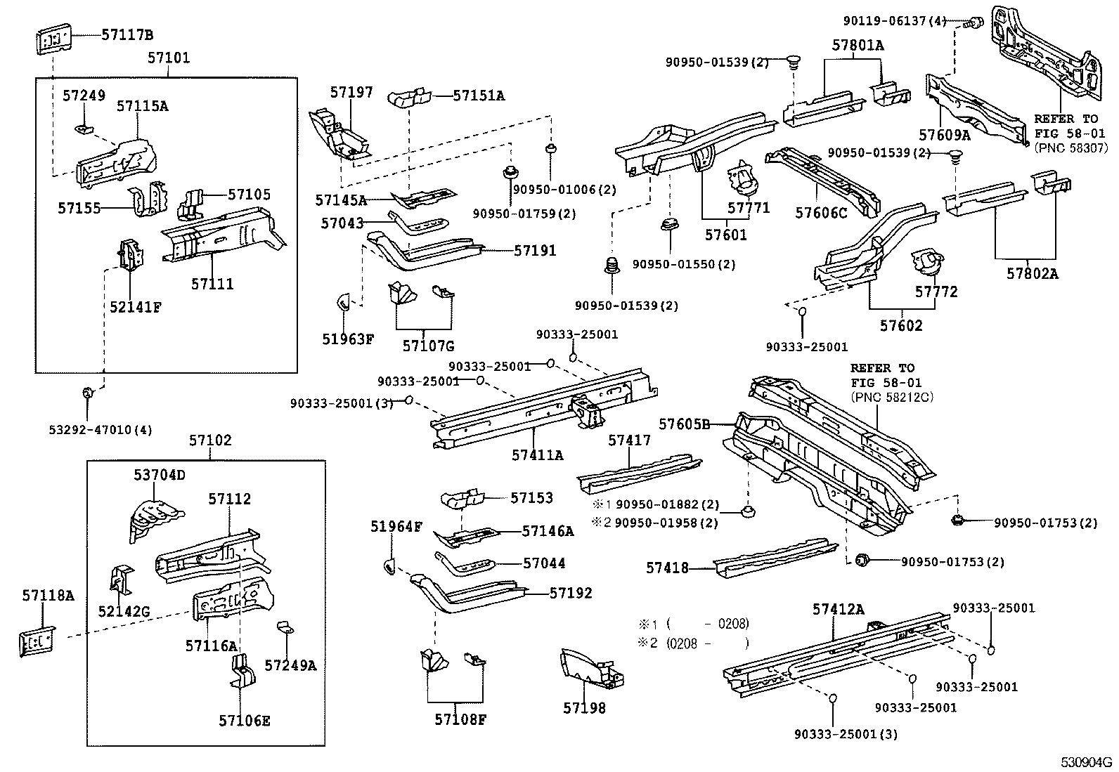 57402-52041 MEMBER, FLOOR SIDE, INNER LH product image