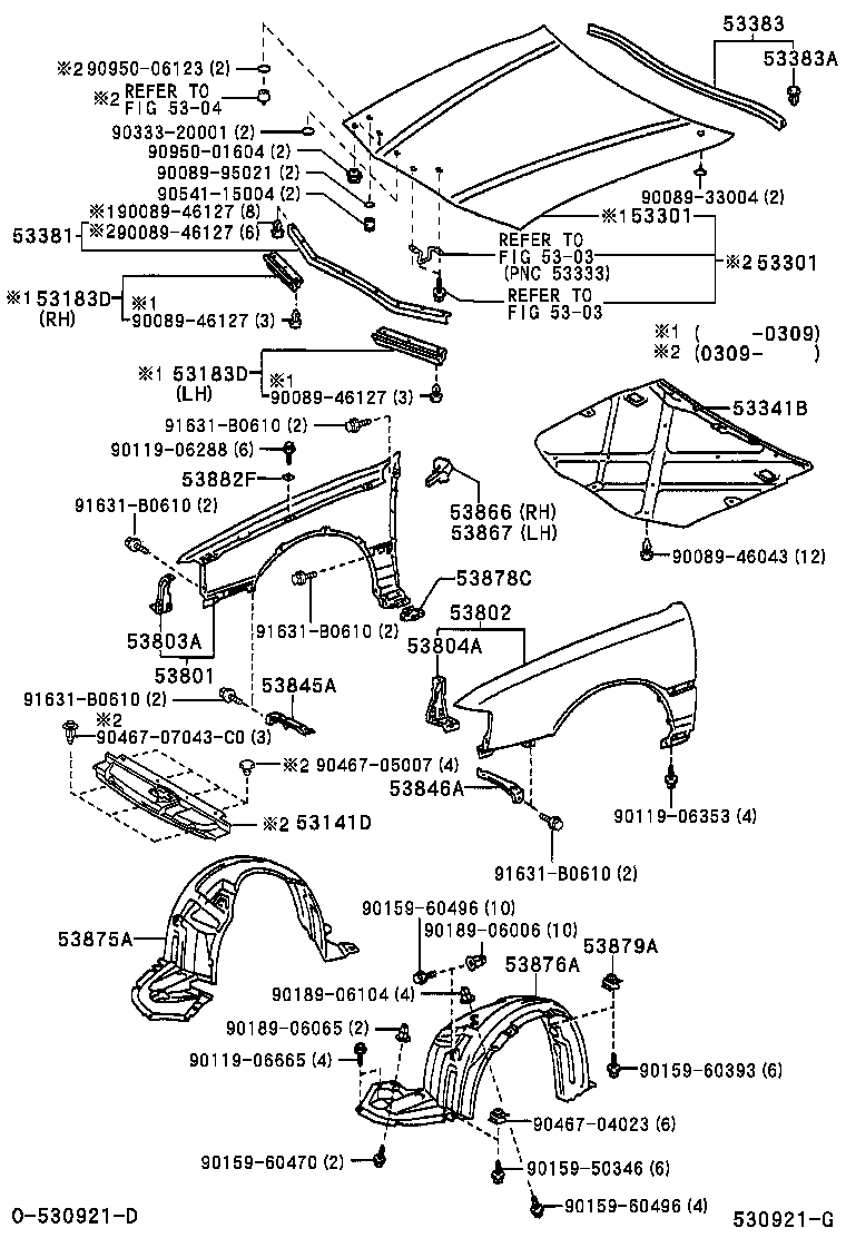 53801-YF020 FENDER SUB-ASSY, FRONT RH product image