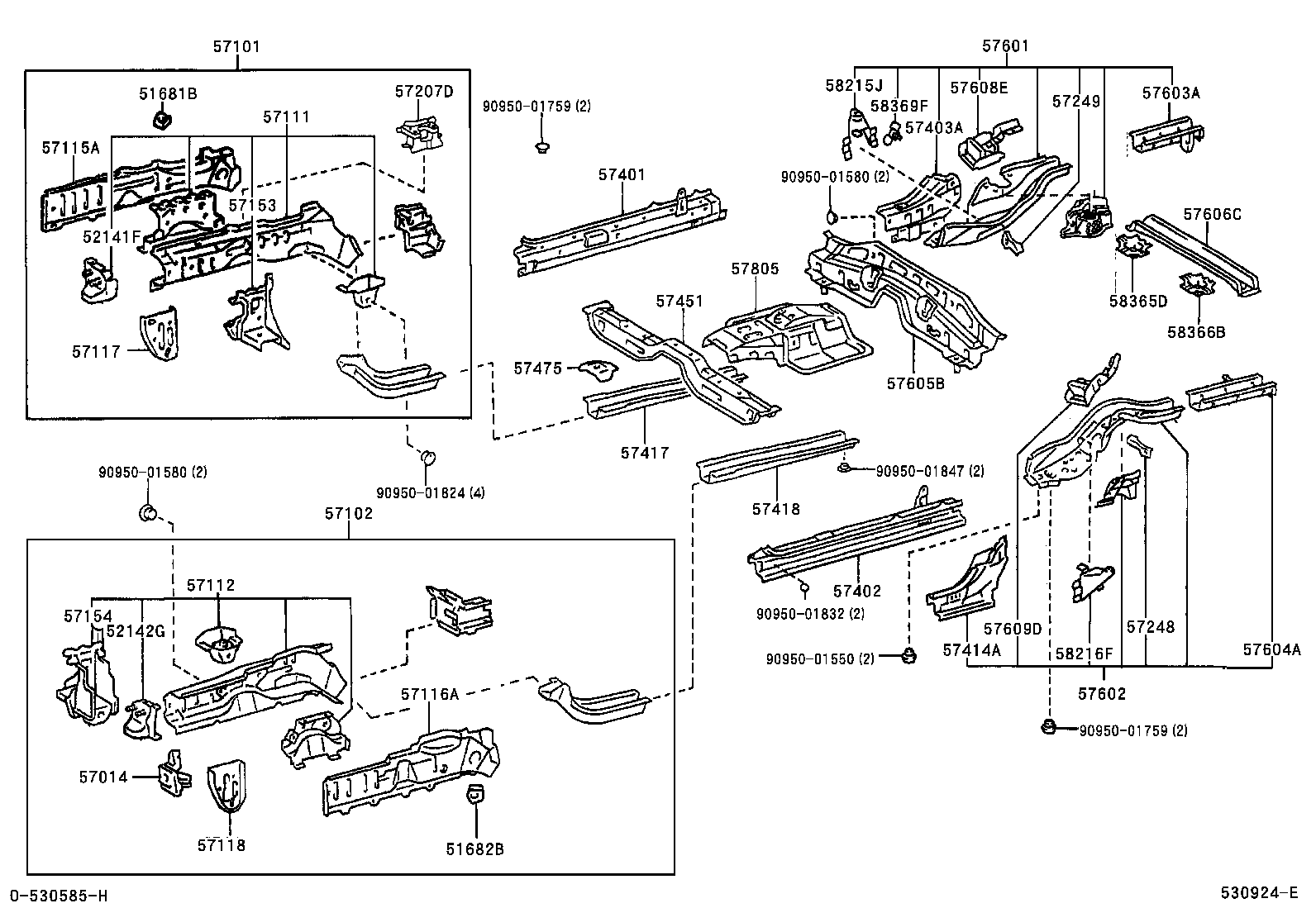 Toyota 57404-47020 MEMBER, FLOOR SIDE, INNER REAR LH