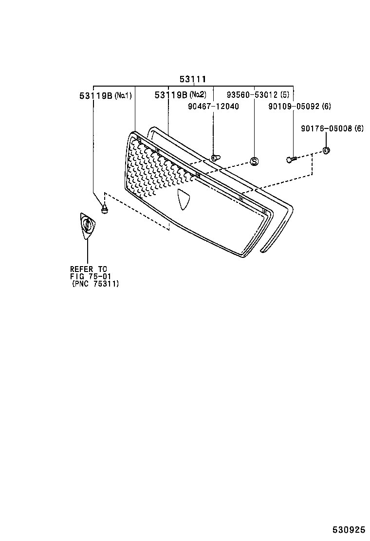 53101-63010 GRILLE, RADIATOR product image