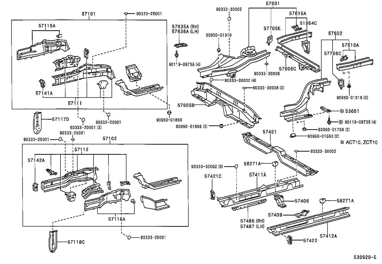 57422-32010 PLATE, FLOOR SIDE RAIL, LH product image