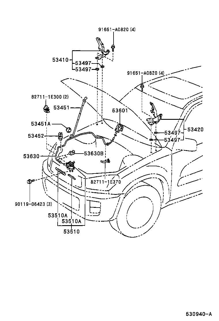 53440-42010 ROD, HOOD SUPPORT product image