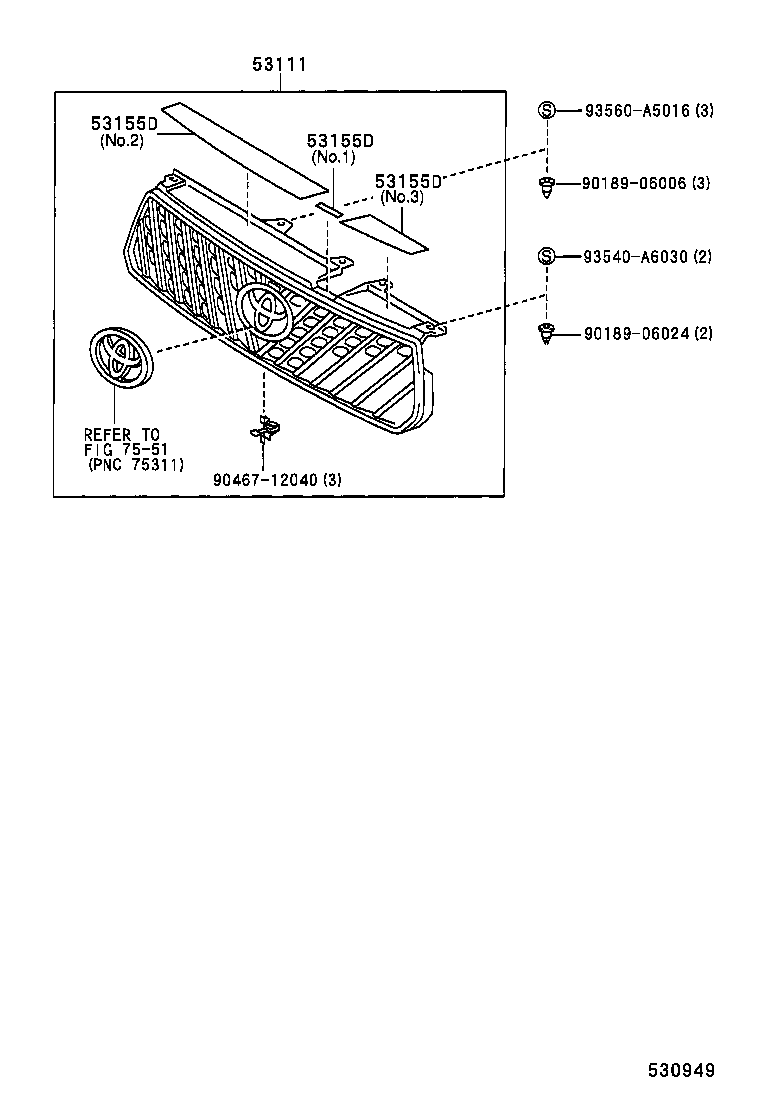 53101-42100 GRILLE, RADIATOR product image