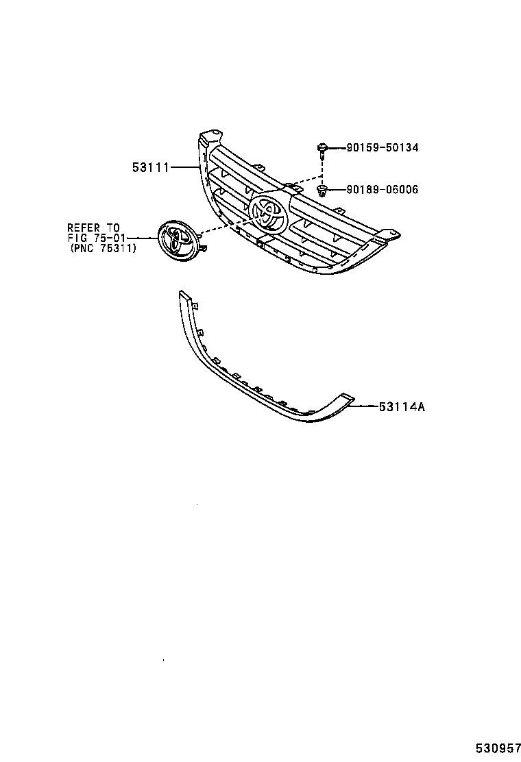 53111-05040 GRILLE, RADIATOR product image