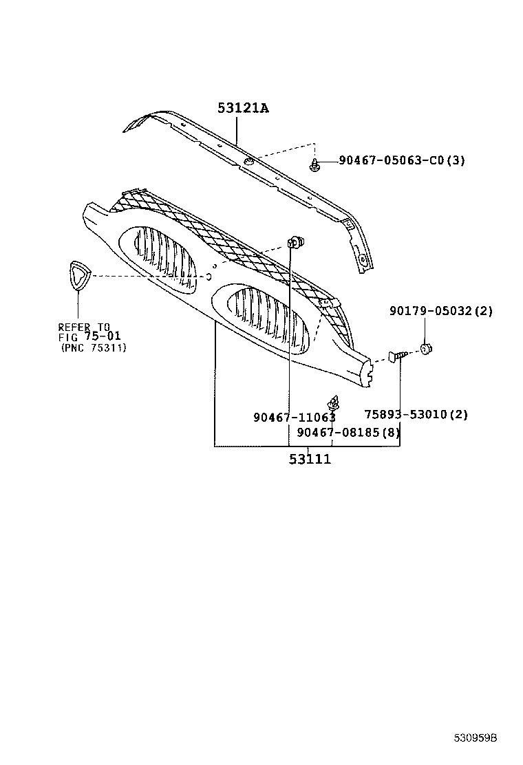 53101-51030 GRILLE, RADIATOR product image