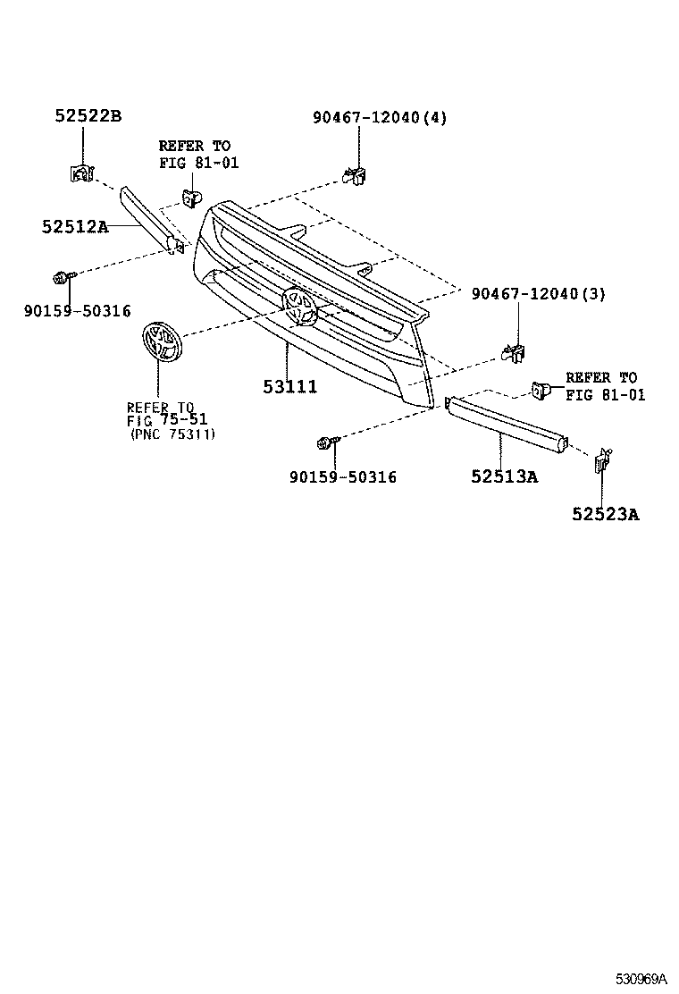53111-35480 GRILLE, RADIATOR product image