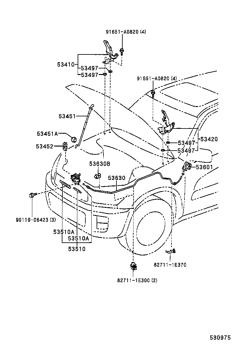 53440-42010 ROD, HOOD SUPPORT product image