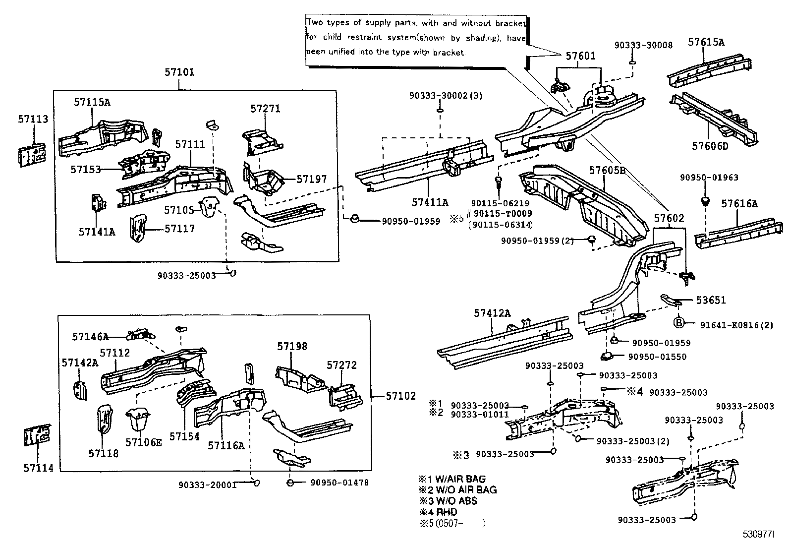 57034-13010 REINFORCE SUB-ASSY, FRONT SIDE MENBER, NO.3 LH product image