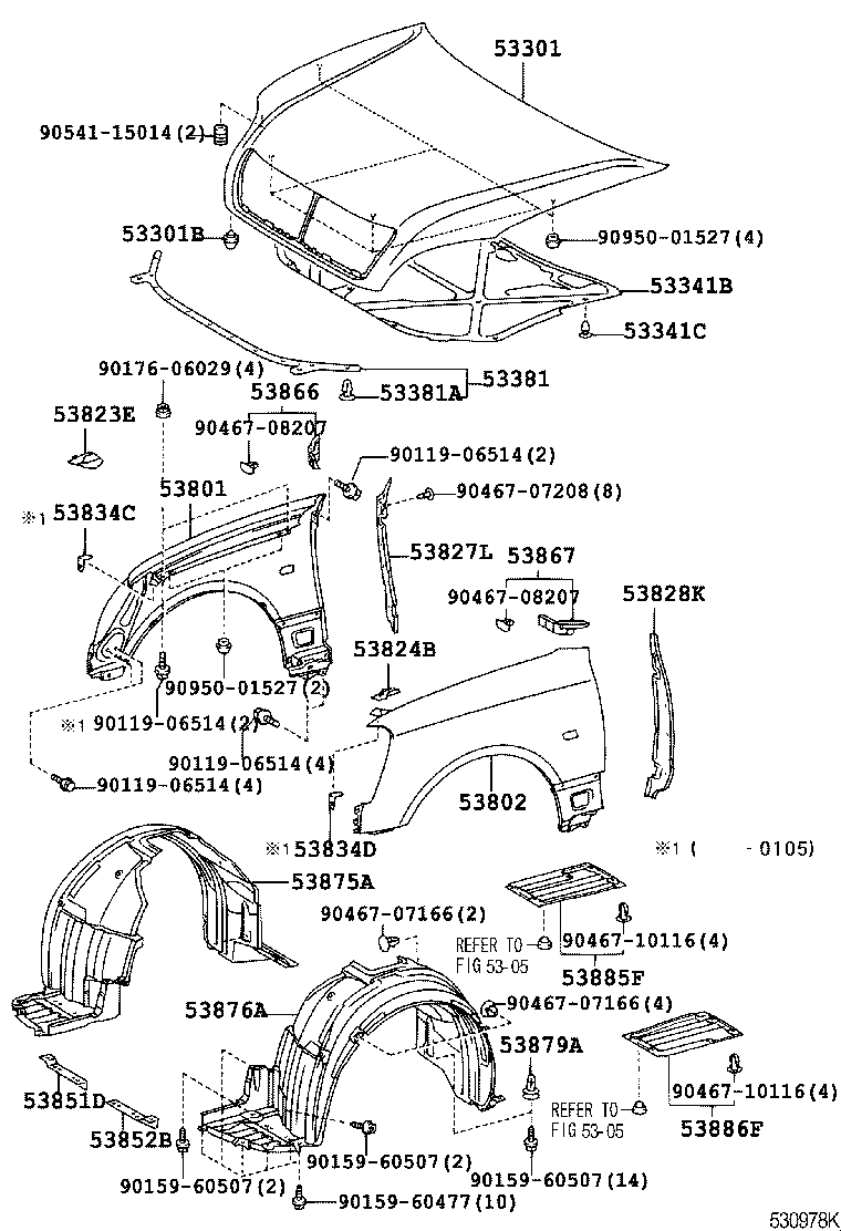 53823-50010 PROTECTOR, FRONT SIDE PANEL, NO.2 RH product image