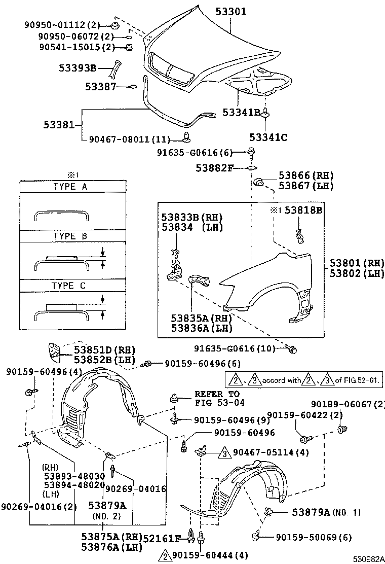 53801-48011 FENDER SUB-ASSY, FRONT RH product image