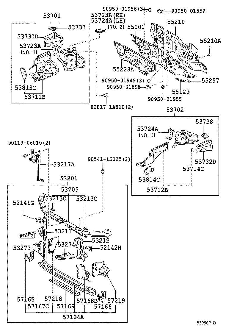 53702-1A080 APRON SUB-ASSY, FRONT FENDER, LH product image