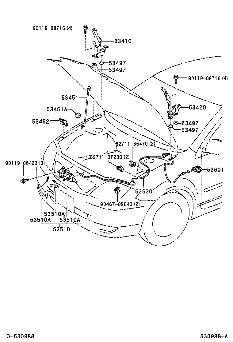53510-02100 LOCK ASSY, HOOD product image