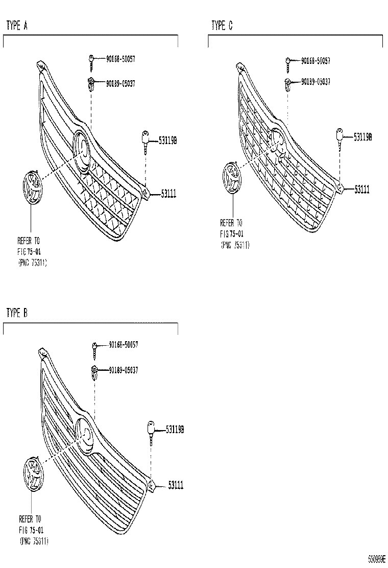53111-12A50 GRILLE, RADIATOR product image