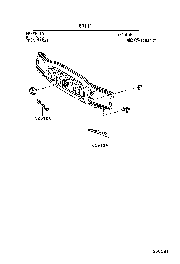 53100-04230 GRILLE, RADIATOR product image