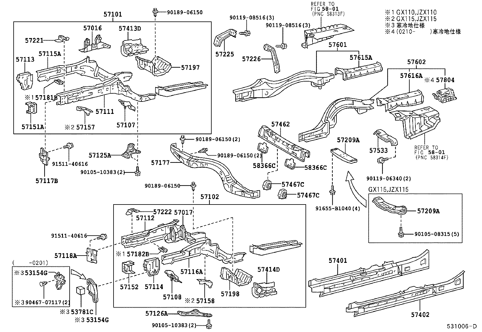 53154-22020 GUIDE, RADIATOR GRILLE SIDE AIR, LH product image