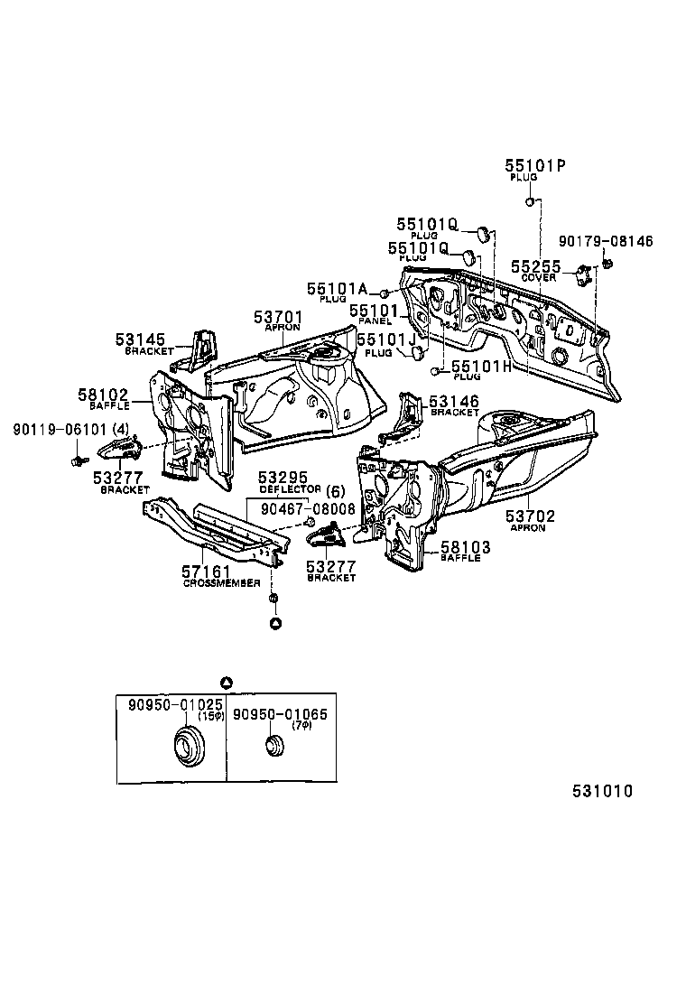 53701-14230 APRON SUB-ASSY, FRONT FENDER, RH product image
