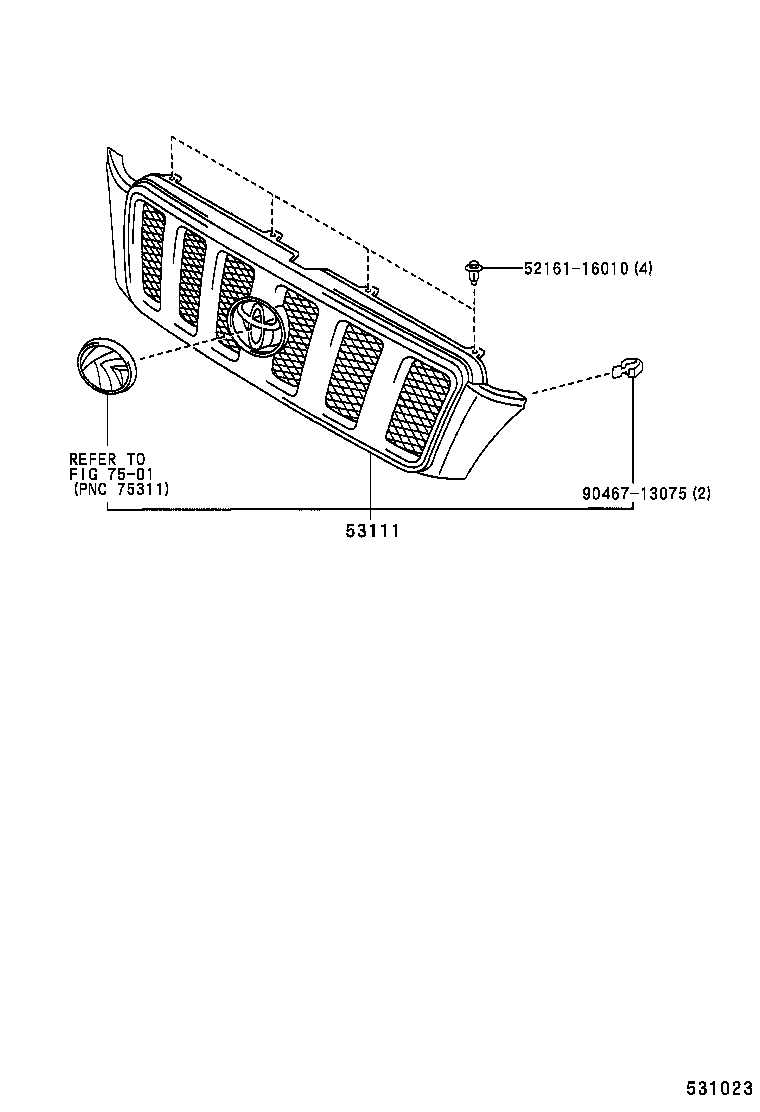 53101-48050-B2 GRILLE, RADIATOR product image