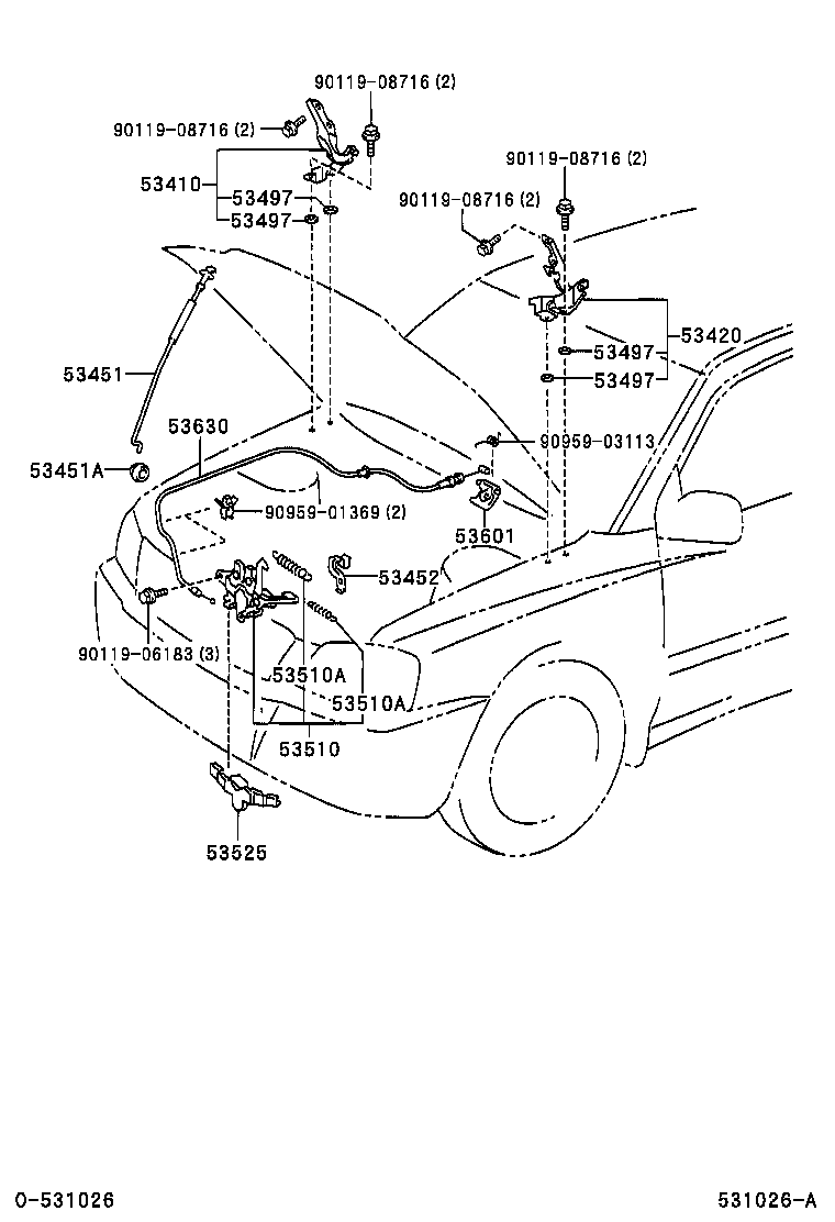 53510-48090 LOCK ASSY, HOOD product image