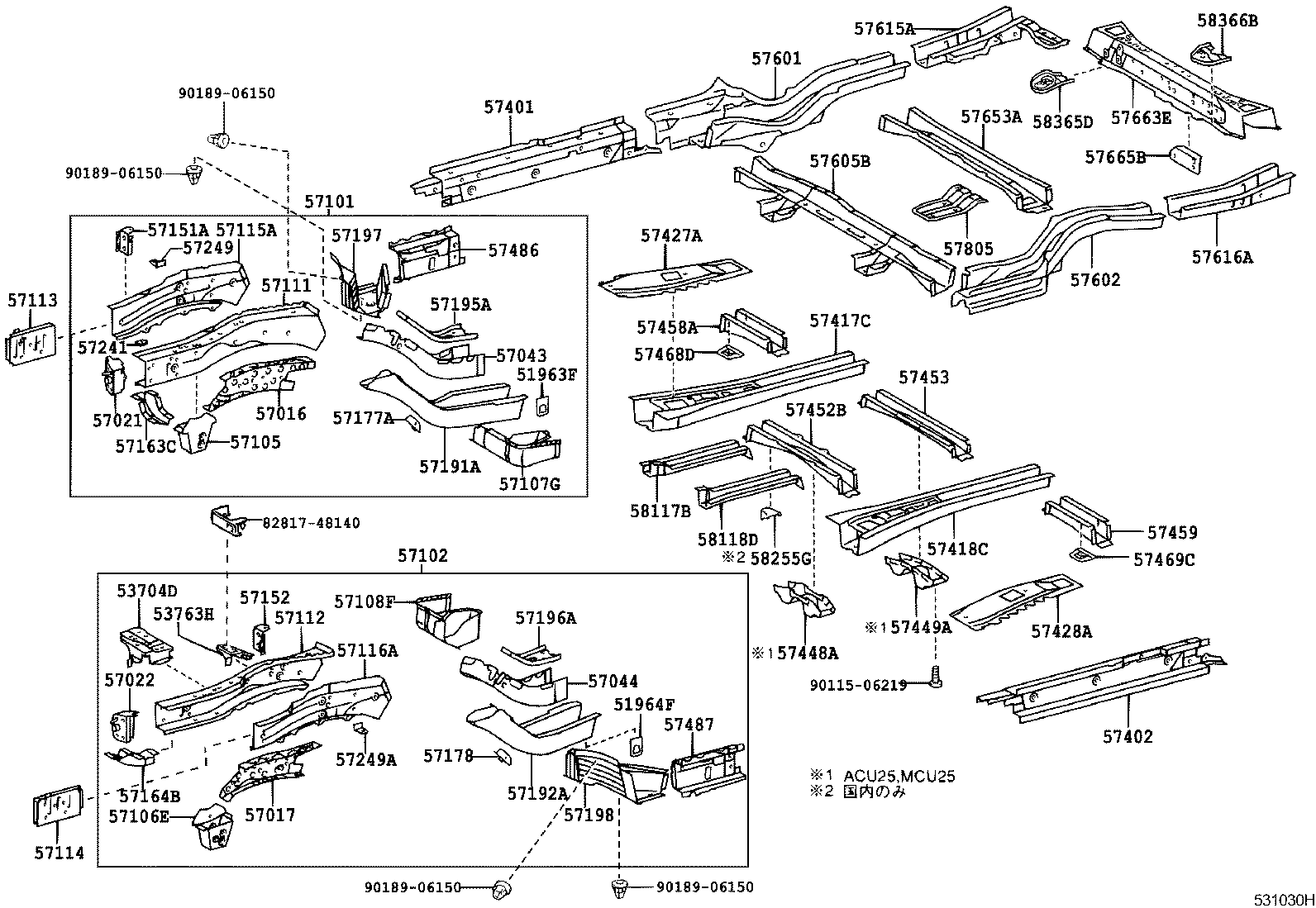 57022-48010 BRACKET SUB-ASSY, BODY MOUNTING, NO.1 LH product image