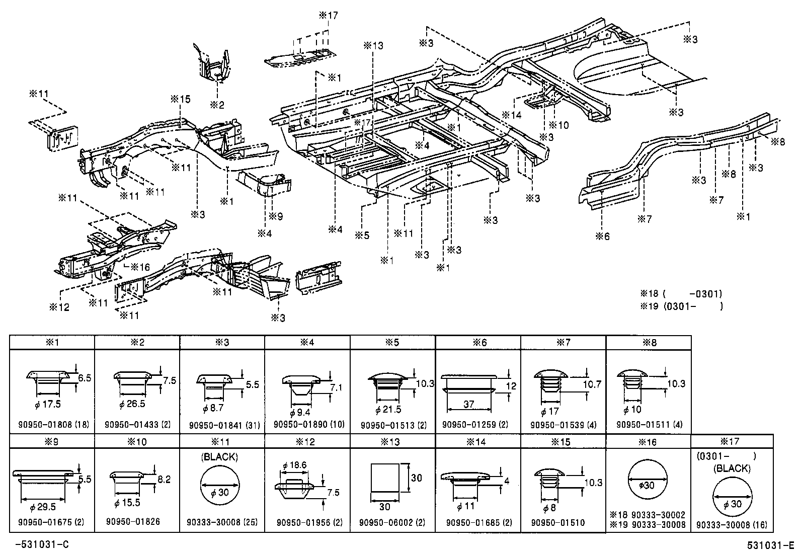 57022-48010 BRACKET SUB-ASSY, BODY MOUNTING, NO.1 LH product image