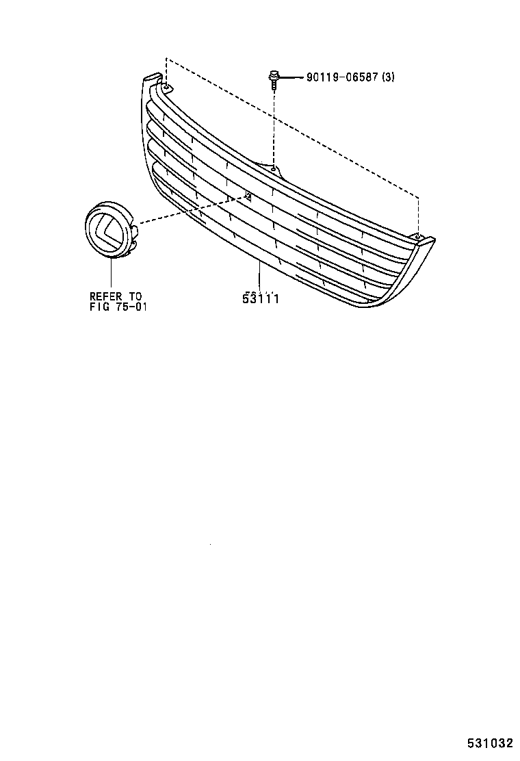 53117-24010 BRACKET, RADIATOR GRILLE, LOWER product image