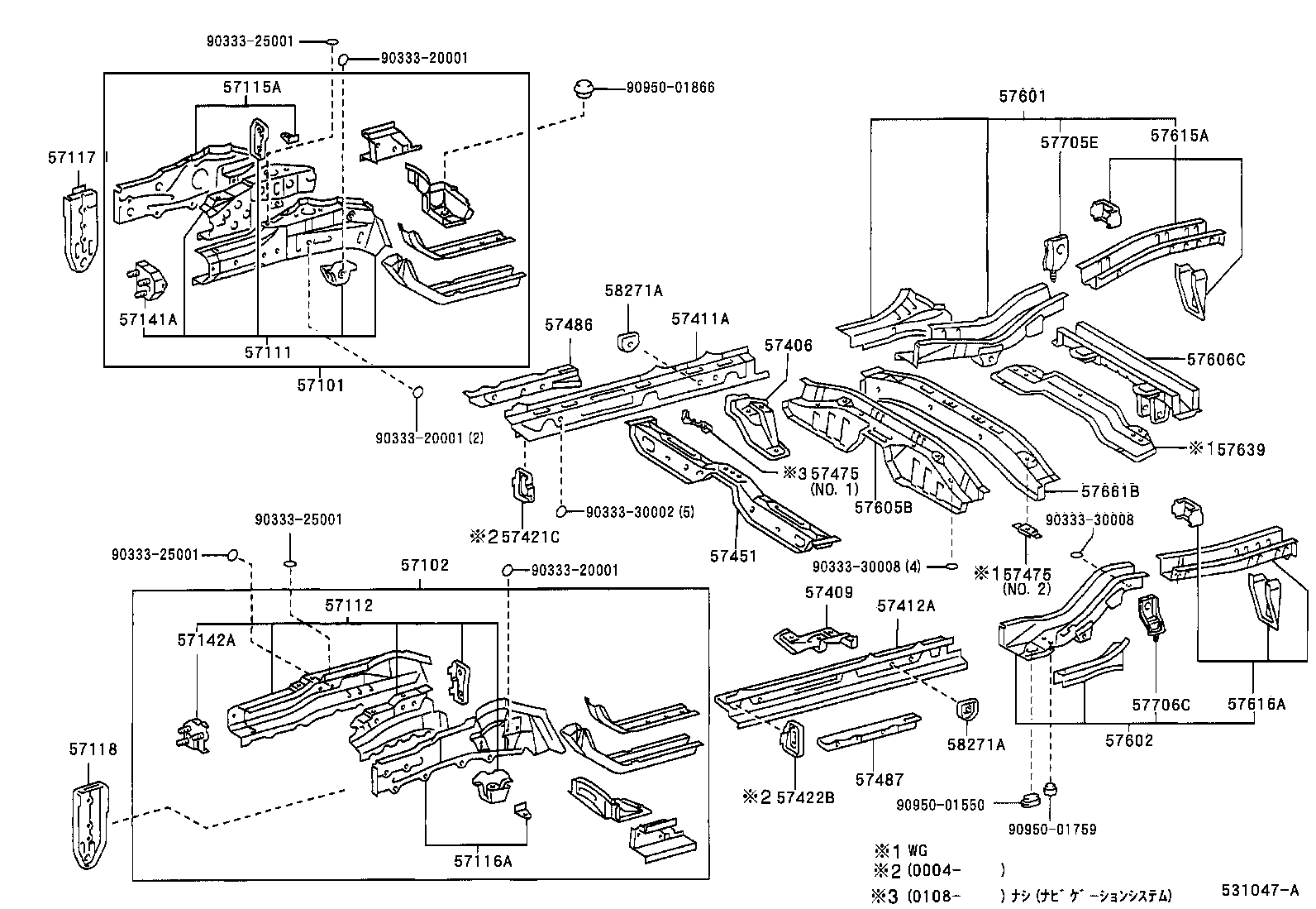57101-32906 MEMBER SUB-ASSY, FRONT SIDE, RH product image