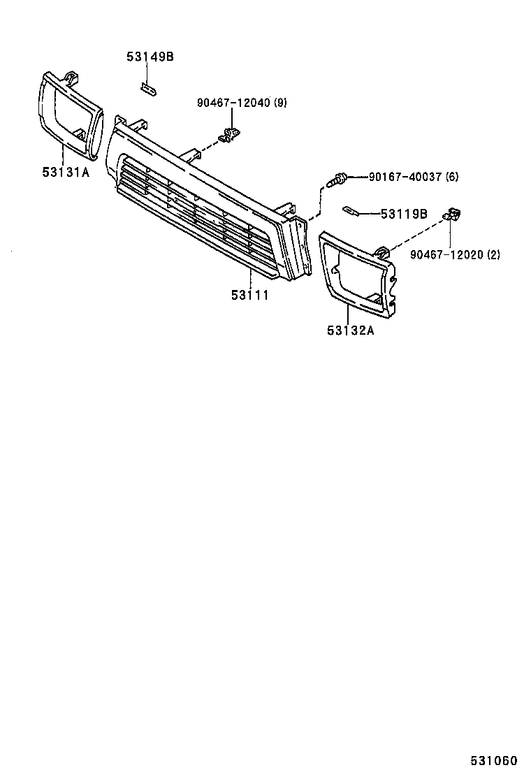 53111-35180 GRILLE, RADIATOR product image
