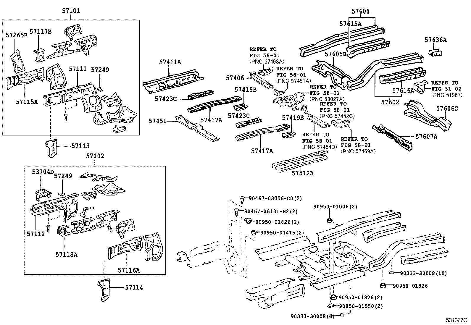 57402-46010 MEMBER, FLOOR SIDE, INNER LH product image